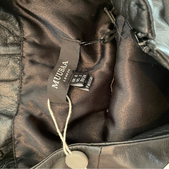 NWT Muubaa London leather mini dress. Convertible dress with removable straps. - Picture 8 of 9